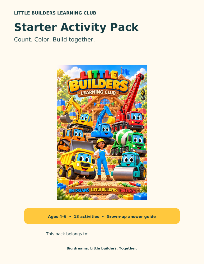 Little Builders Starter Activity Pack cover